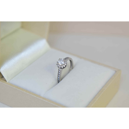 Μονόπετρο από λευκόχρυσο 14 καρατίων