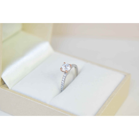 Μονόπετρο από λευκόχρυσο 14 καρατίων