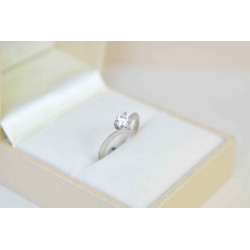 Μονόπετρο από λευκόχρυσο 14 καρατίων