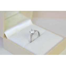 Μονόπετρο από λευκόχρυσο 14 καρατίων