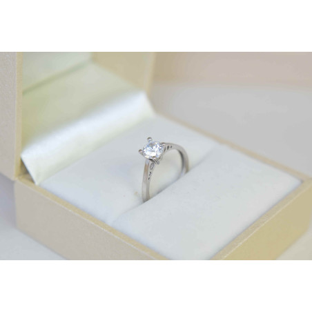 Μονόπετρο από λευκόχρυσο 14 καρατίων