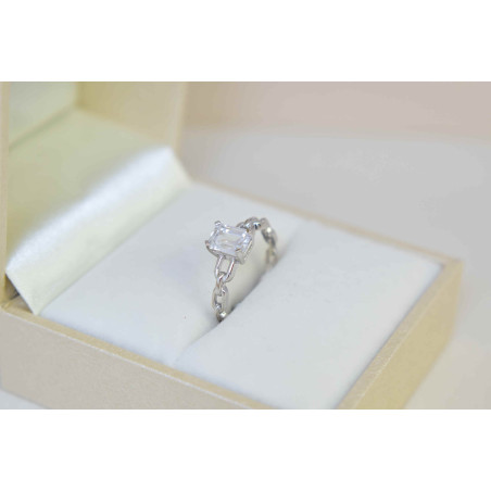 Μονόπετρο από λευκόχρυσο 14 καρατίων