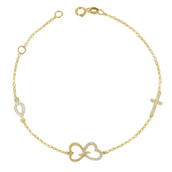 Βραχιόλι χρυσός 9 καρατίων με καρδούλα