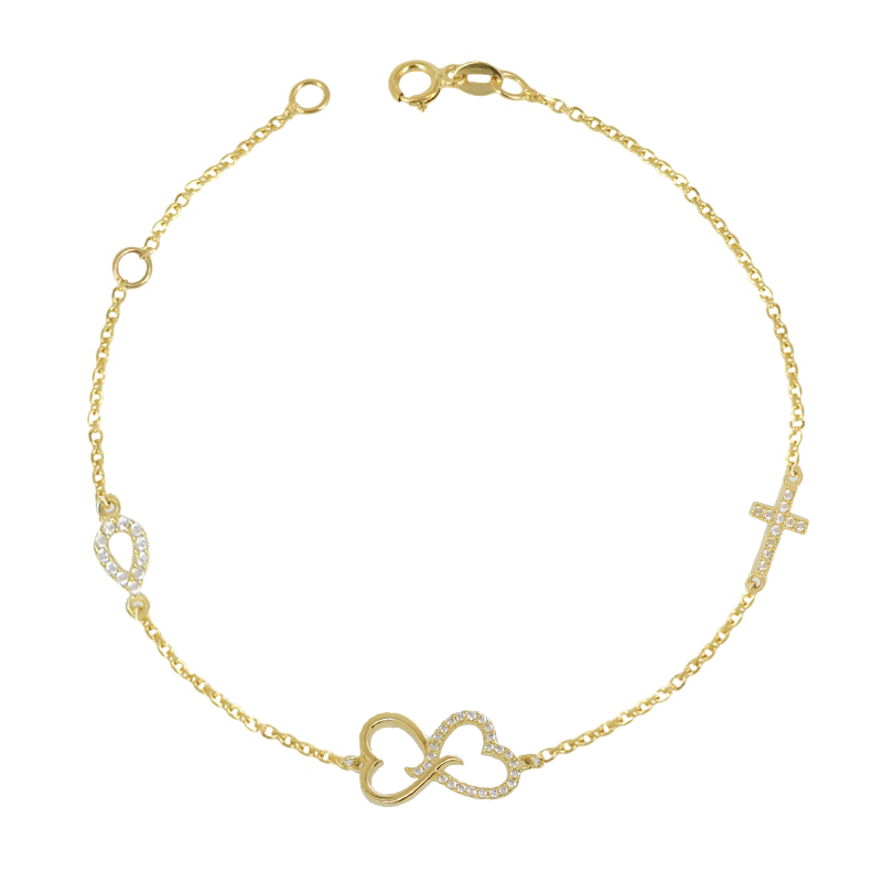 Βραχιόλι χρυσός 9 καρατίων με καρδούλα