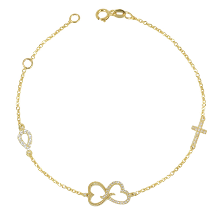 Βραχιόλι χρυσός 9 καρατίων με καρδούλα