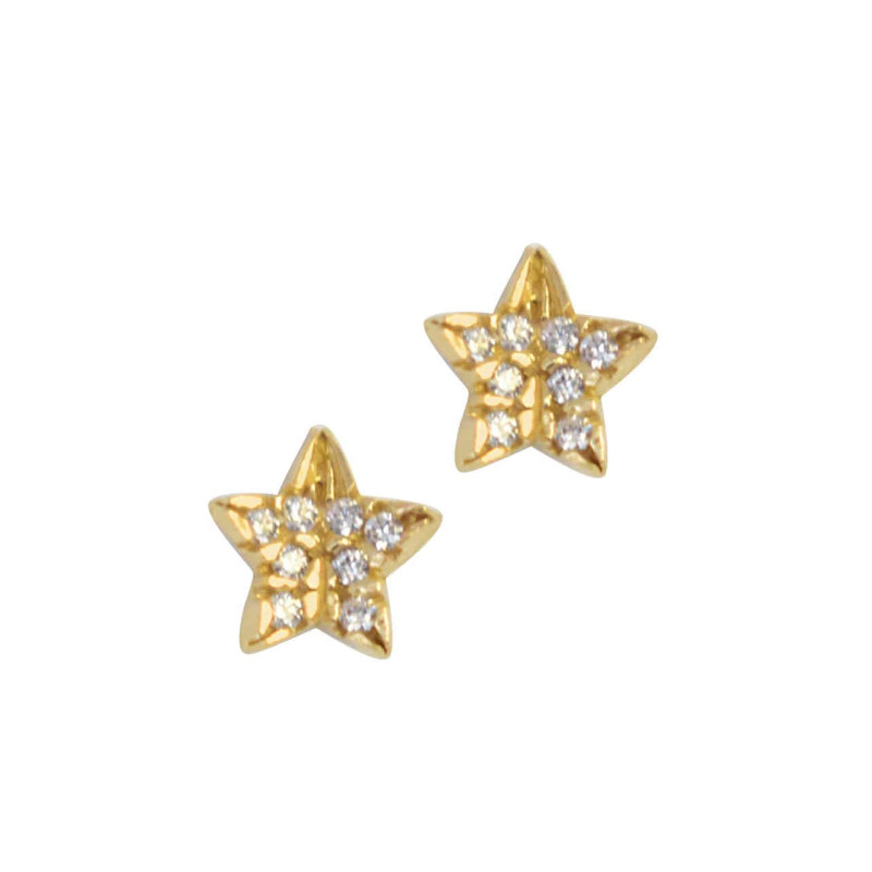 Σκουλαρίκια αστεράκι παιδικό Χρυσό απο 14 Καρατίων