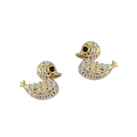 Σκουλαρίκια παπάκι παιδικό Χρυσό απο 14 Καρατίων