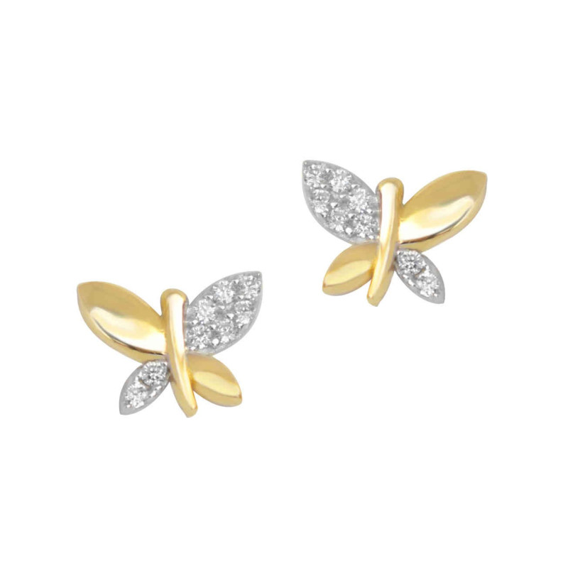 Σκουλαρίκια πεταλούδα από Χρυσό 14 Καρατίων