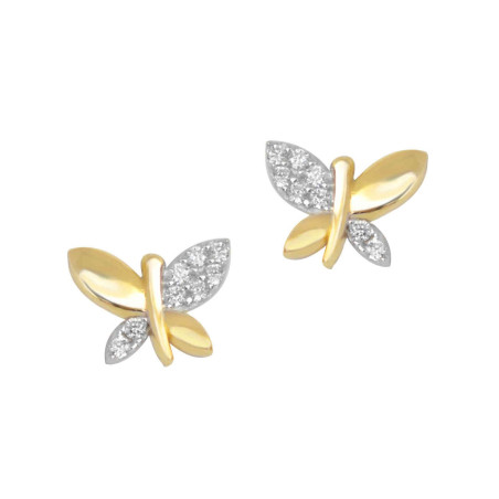 Σκουλαρίκια πεταλούδα από Χρυσό 14 Καρατίων
