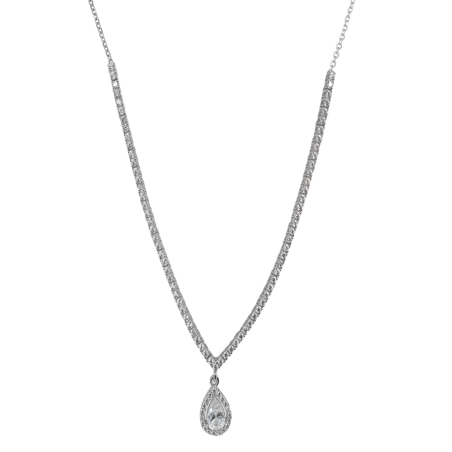 Κολιέ Λευκοχρυσό 14 καρατίων Ζιρκον