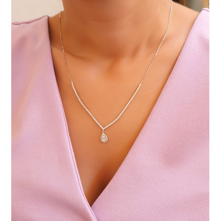 Κολιέ λευκόχρυσο 14 καρατίων