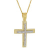 Χρυσός γυναικείος σταυρός με αλυσίδα 14 Καρατίων