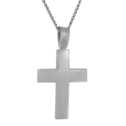 Λευκόχρυσος αντρικός σταυρός 14 Καρατίων