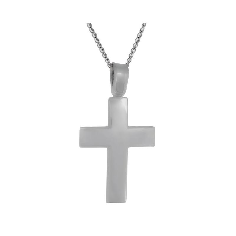 Λευκόχρυσος αντρικός σταυρός 14 Καρατίων