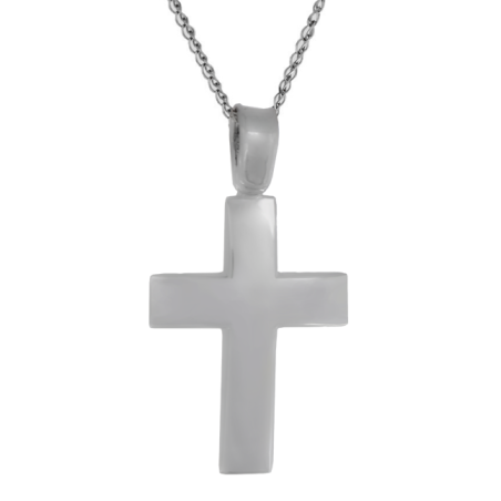 Λευκόχρυσος αντρικός σταυρός 14 Καρατίων