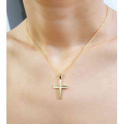 Χρυσός αντρικός σταυρός 14 Καρατίων