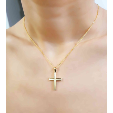 Χρυσός αντρικός σταυρός 14 Καρατίων