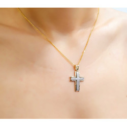 Χρυσός αντρικός σταυρός 14 Καρατίων