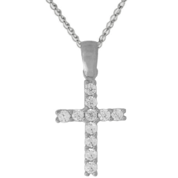 Λευκόχρυσος γυναικείος σταυρός 14 Καρατίων
