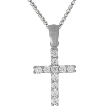 Λευκόχρυσος γυναικείος σταυρός 14 Καρατίων