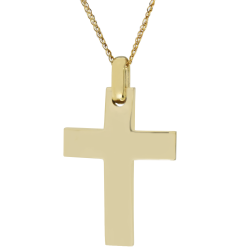 Χρυσός αντρικός σταυρός με αλυσίδα 14 Καρατίων