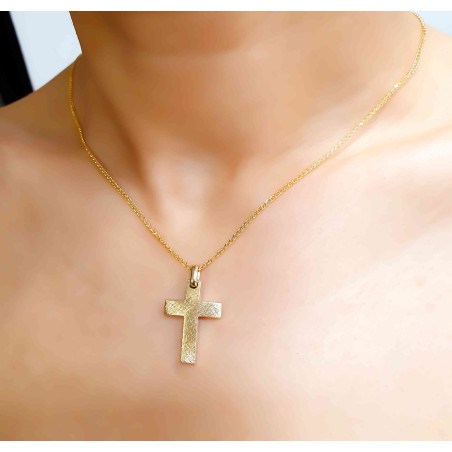 Χρυσός αντρικός σταυρός 14 Καρατίων