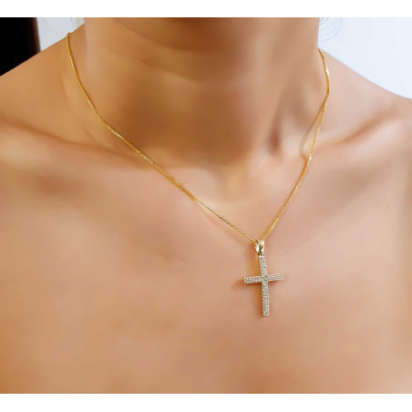 Χρυσός γυναικείος σταυρός 14 Καρατίων