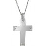 Λευκόχρυσος γυναικείος σταυρός με αλυσίδα 14 Καρατίων