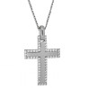 Λευκόχρυσος γυναικείος σταυρός με αλυσίδα 14 Καρατίων