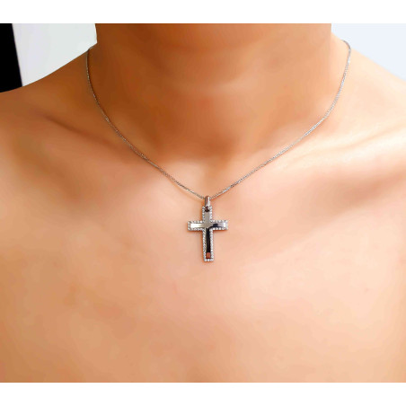 Λευκόχρυσος γυναικείος σταυρός 14 Καρατίων