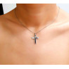 Λευκόχρυσος γυναικείος σταυρός 14 Καρατίων