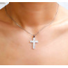 Λευκόχρυσος Ανδρικός σταυρός με αλυσίδα 14 Καρατίων
