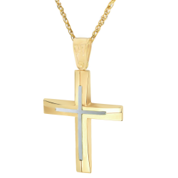 Χρυσός αντρικός σταυρός 14 Καρατίων