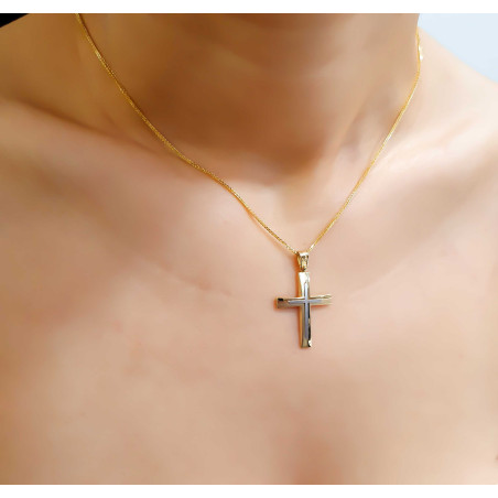 Χρυσός αντρικός σταυρός 14 Καρατίων