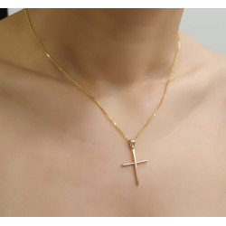 Χρυσός Ανδρικός σταυρός με αλυσίδα 14 Καρατίων