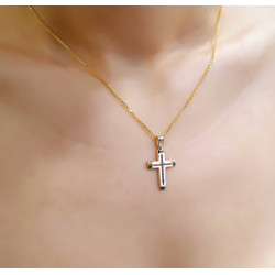 Χρυσός Ανδρικός σταυρός με αλυσίδα 14 Καρατίων
