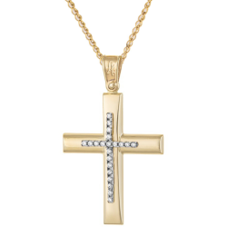 Χρυσός γυναικείος σταυρός 14 Καρατίων