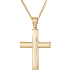 Χρυσός Ανδρικός Σταυρός Με Αλυσίδα 14 Καρατίων