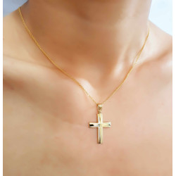 Χρυσός αντρικός σταυρός 14 Καρατίων