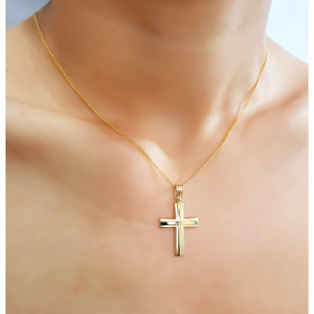 Χρυσός αντρικός σταυρός 14 Καρατίων