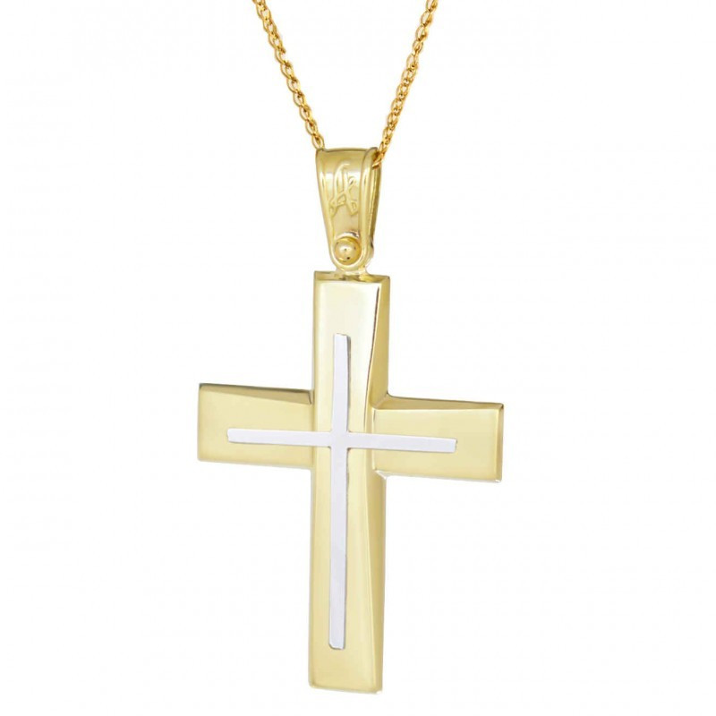 Χρυσός αντρικός σταυρός 14 Καρατίων