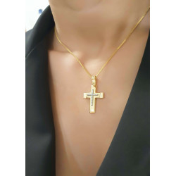Χρυσός γυναικείος σταυρός με αλυσίδα 14 Καρατίων