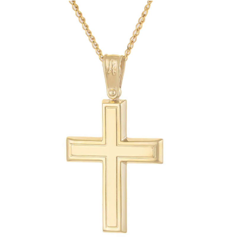 Χρυσός αντρικός σταυρός 14 Καρατίων