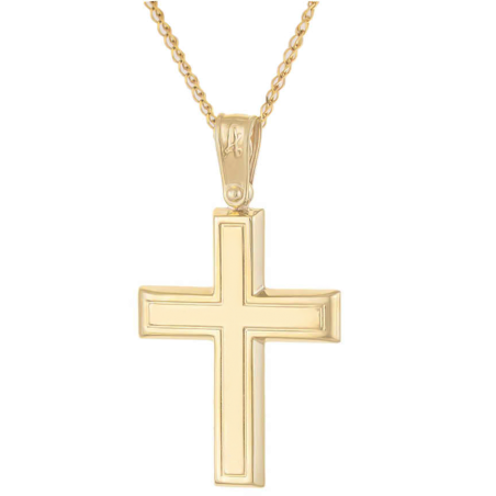 Χρυσός αντρικός σταυρός 14 Καρατίων