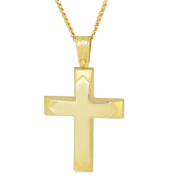 Χρυσός αντρικός σταυρός 14 Καρατίων