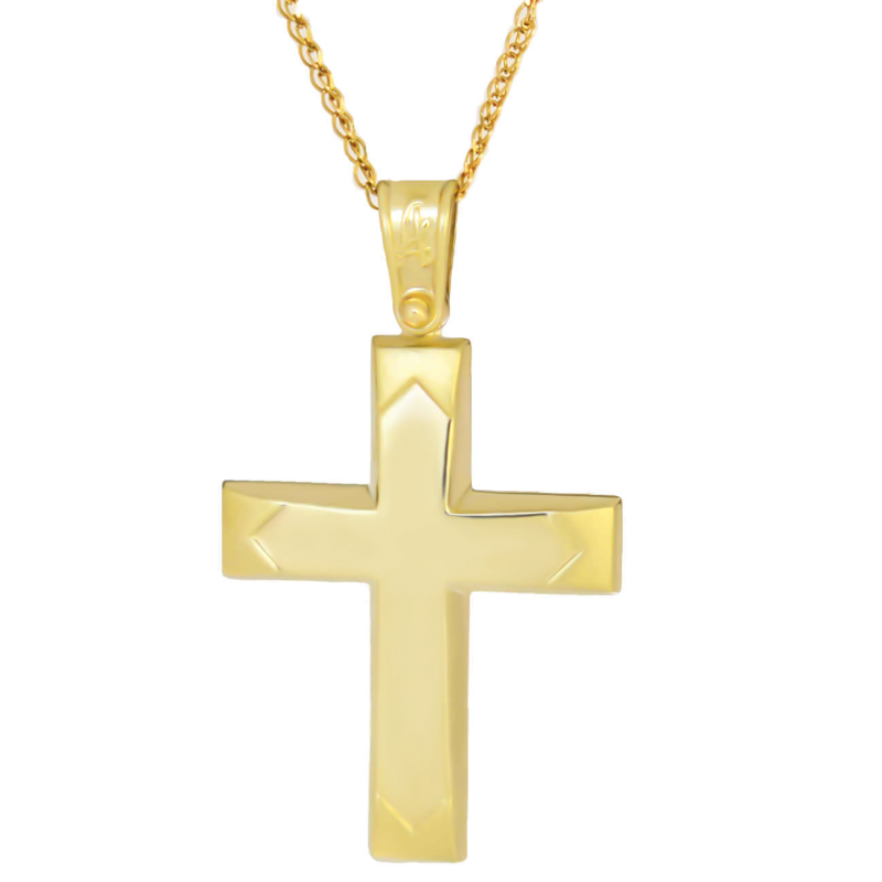 Χρυσός αντρικός σταυρός 14 Καρατίων