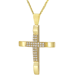 Χρυσός γυναικείος σταυρός 14 Καρατίων