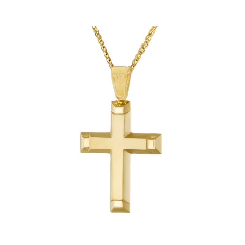 Χρυσός αντρικός σταυρός 14 Καρατίων