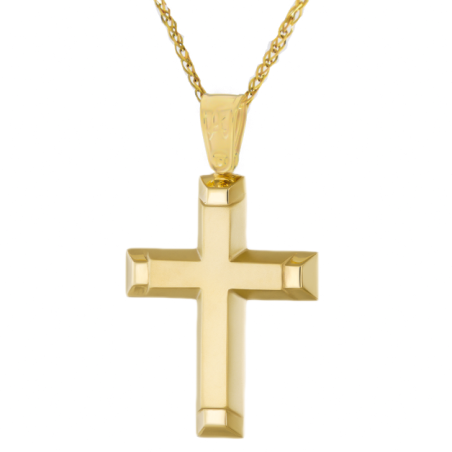 Χρυσός αντρικός σταυρός 14 Καρατίων