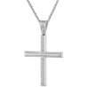 Λευκόχρυσος Ανδρικός σταυρός με αλυσίδα 14 Καρατίων